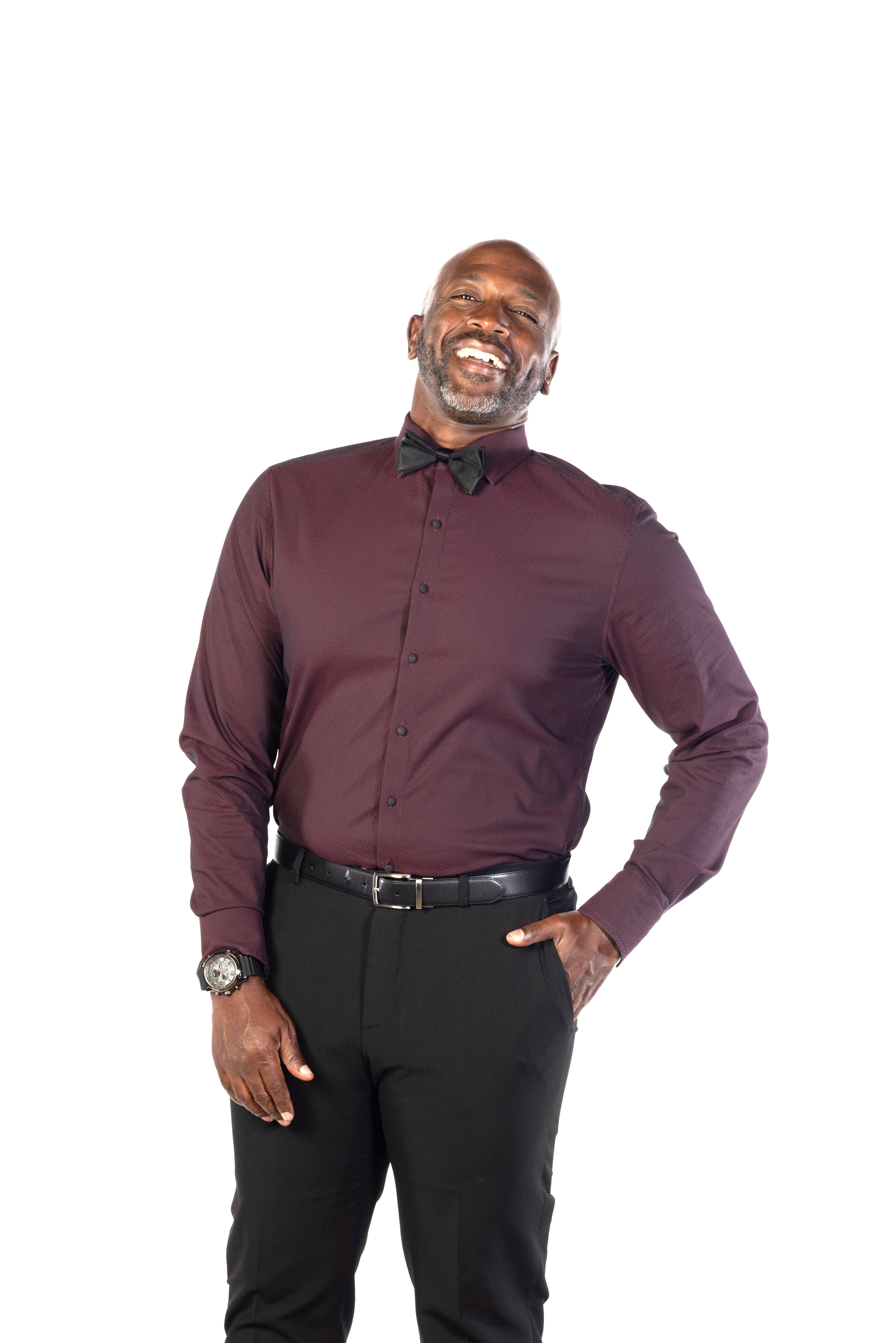 Dapper Diamond Jacquard Renaissance Man Athletic Fit Tuxedo Shirt ...